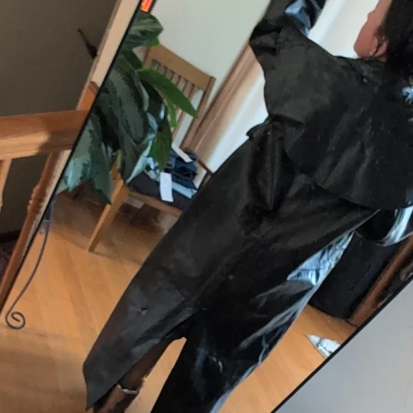 LeatherBiker Trench Coat